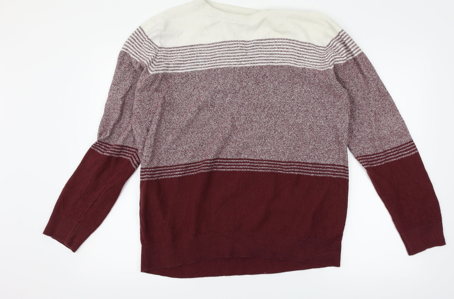 Primark Mens Red Striped  Pullover Jumper Size XL