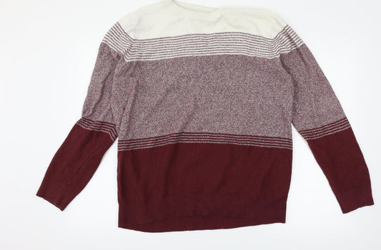 Primark Mens Red Striped  Pullover Jumper Size XL