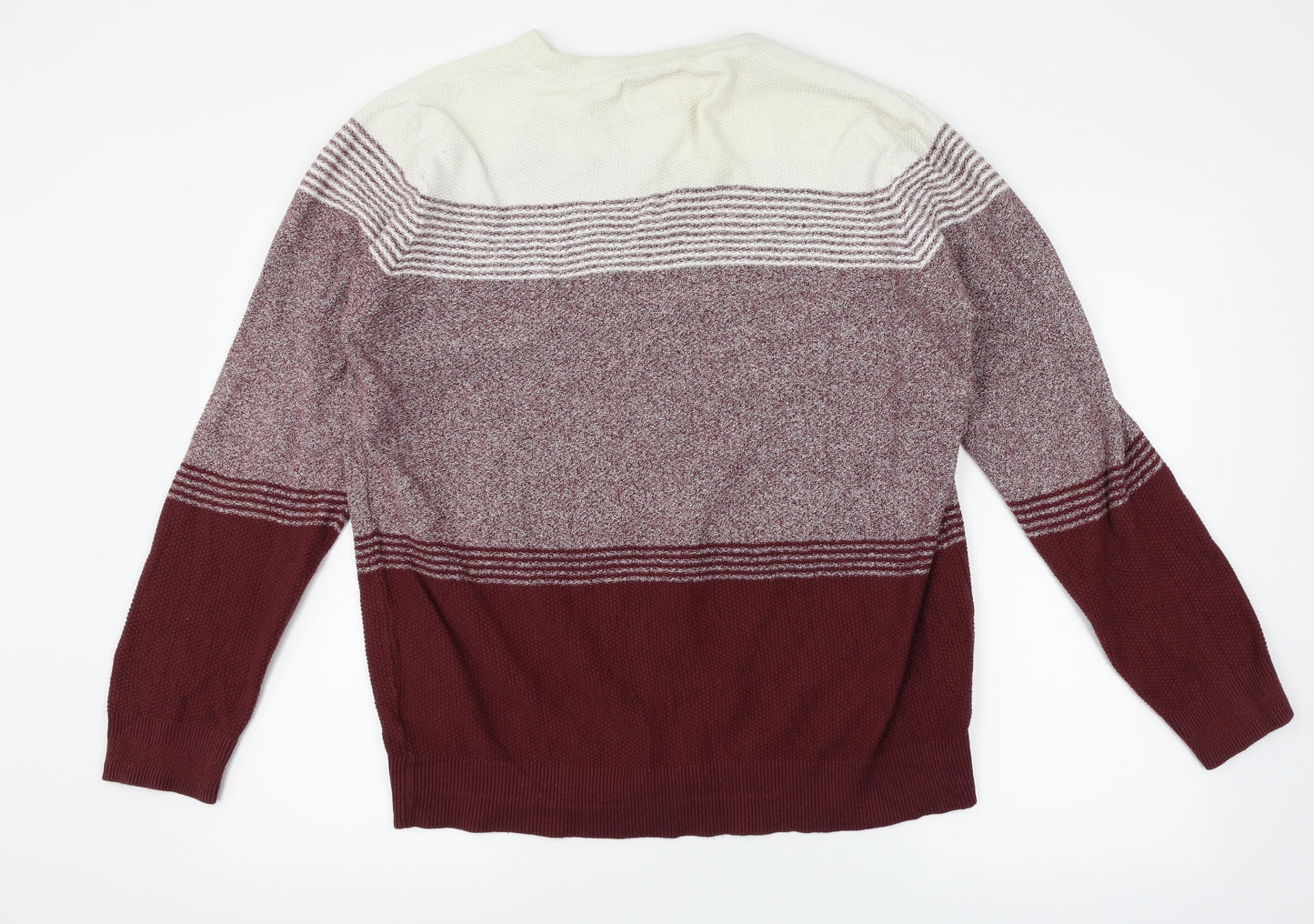 Primark Mens Red Striped  Pullover Jumper Size XL