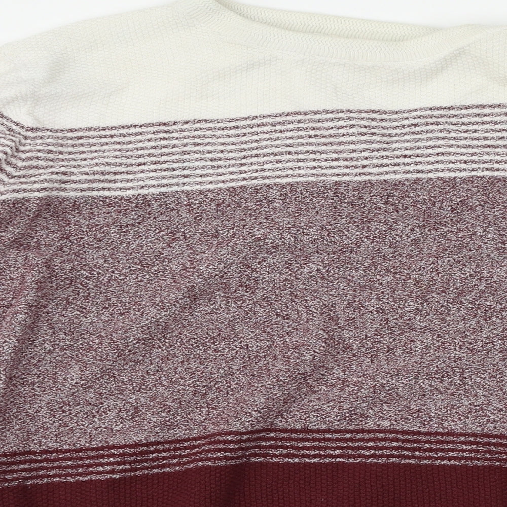 Primark Mens Red Striped  Pullover Jumper Size XL