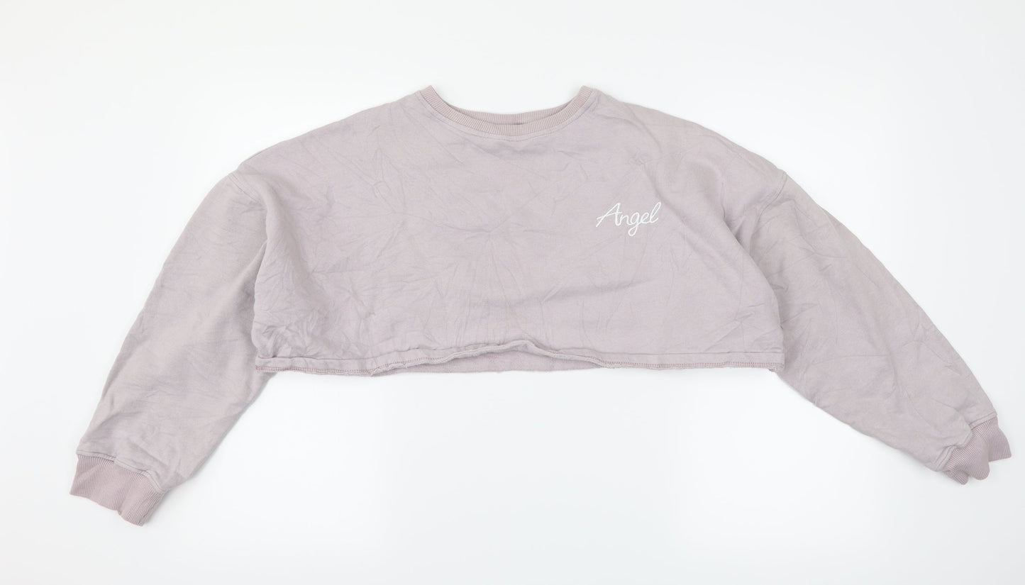 Motel Womens Purple   Pullover Sweatshirt Size S  - angel cropped