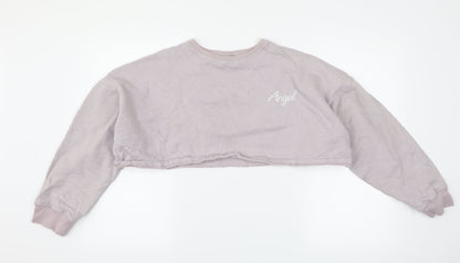 Motel Womens Purple   Pullover Sweatshirt Size S  - angel cropped