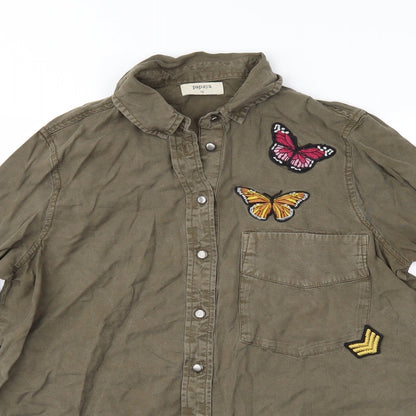 Papaya Womens Green   Basic Blouse Size 10