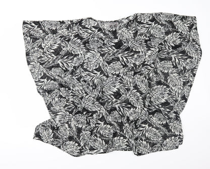 Adore Womens Black Floral Chiffon Basic Blouse Size M