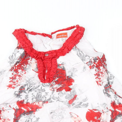 Marese Girls Red Geometric  Fit & Flare  Size 3 Years