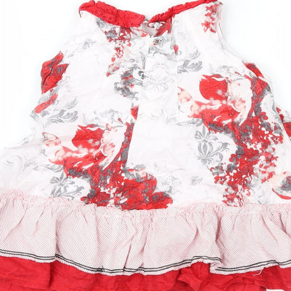 Marese Girls Red Geometric  Fit & Flare  Size 3 Years