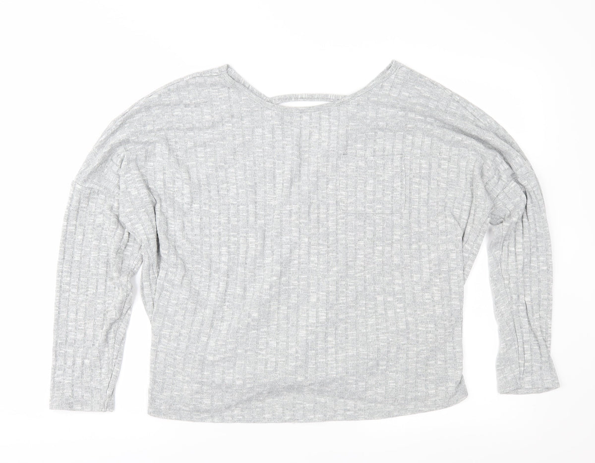 Papaya Womens Grey  Knit Pullover Jumper Size L