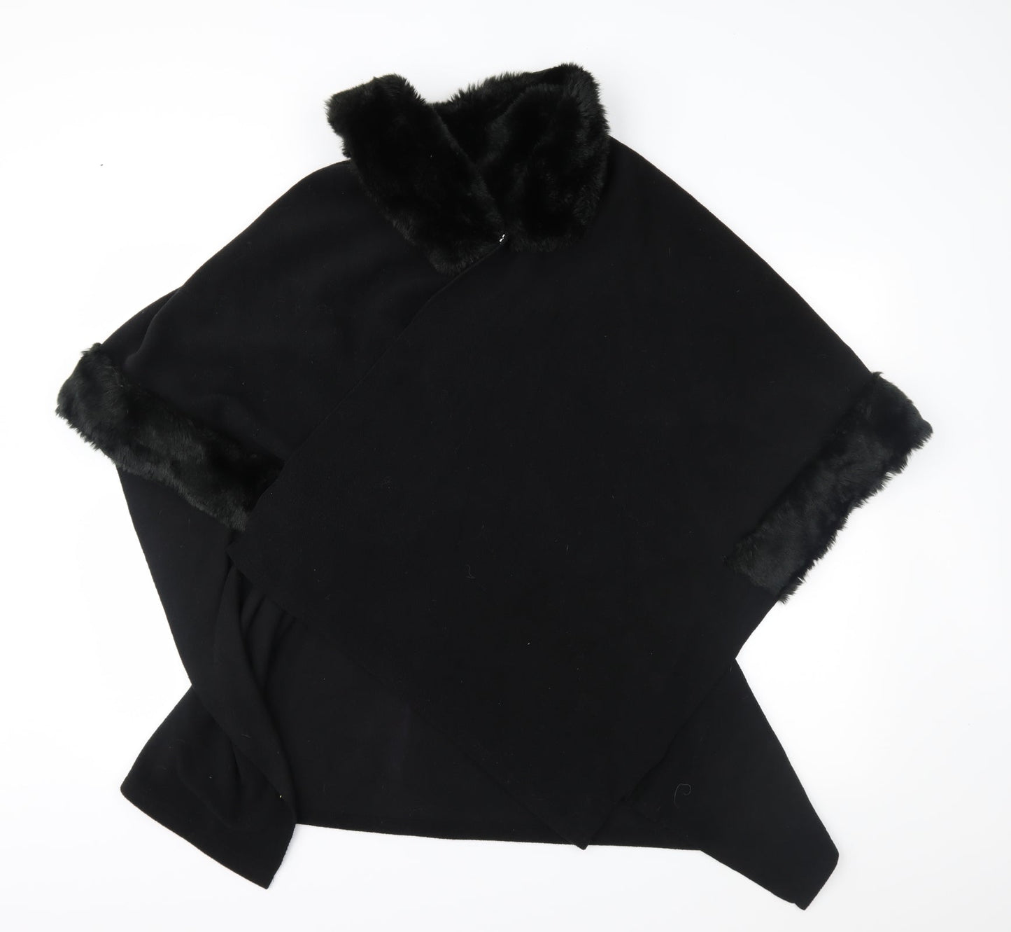 F&F Womens Black  Fleece Overcoat Coat One Size