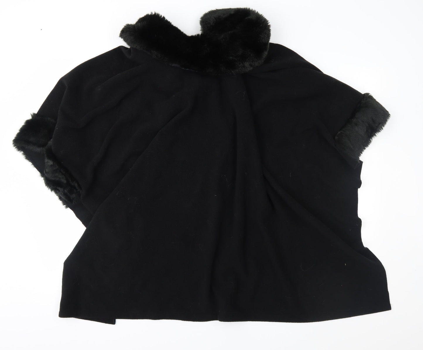 F&F Womens Black  Fleece Overcoat Coat One Size