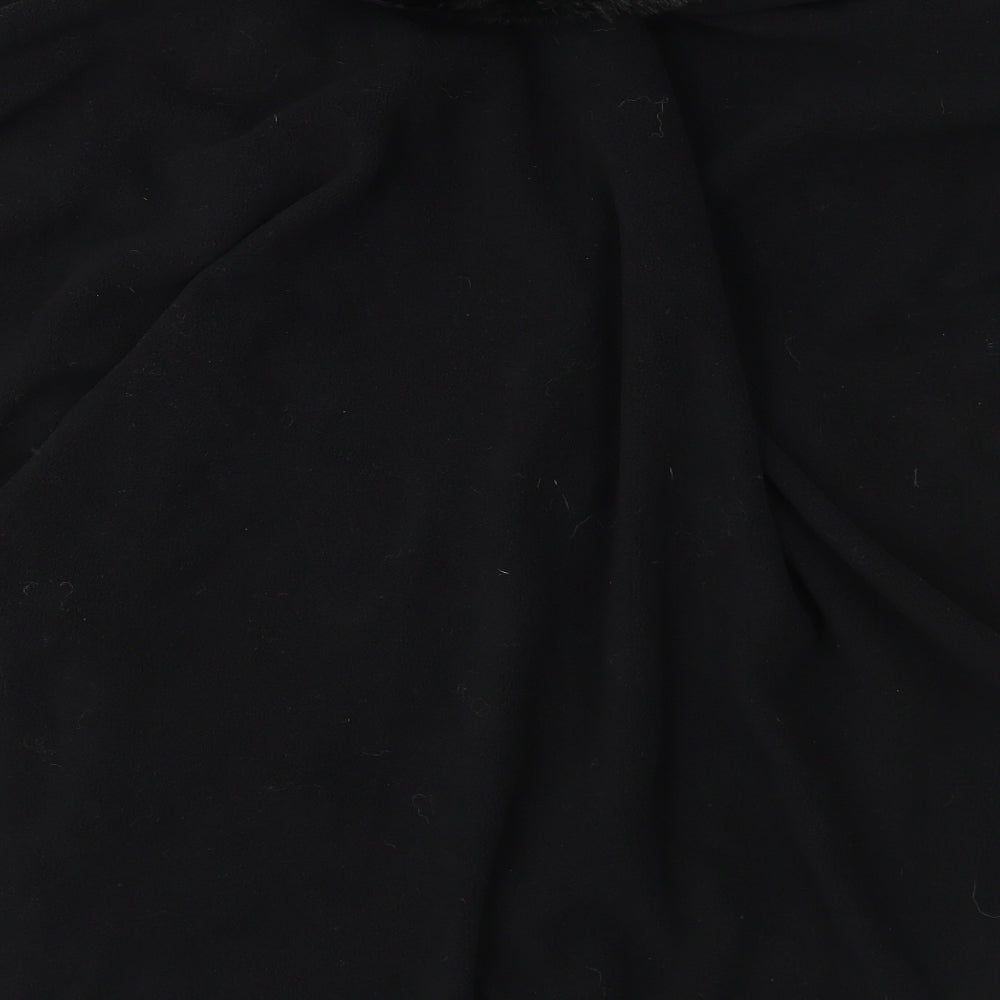 F&F Womens Black  Fleece Overcoat Coat One Size