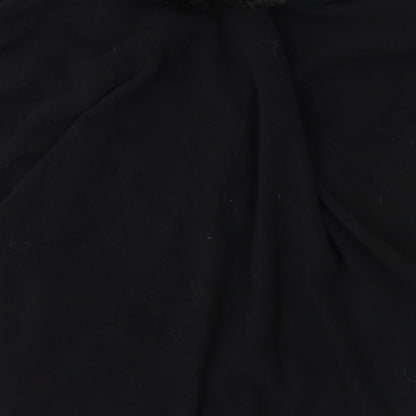 F&F Womens Black  Fleece Overcoat Coat One Size