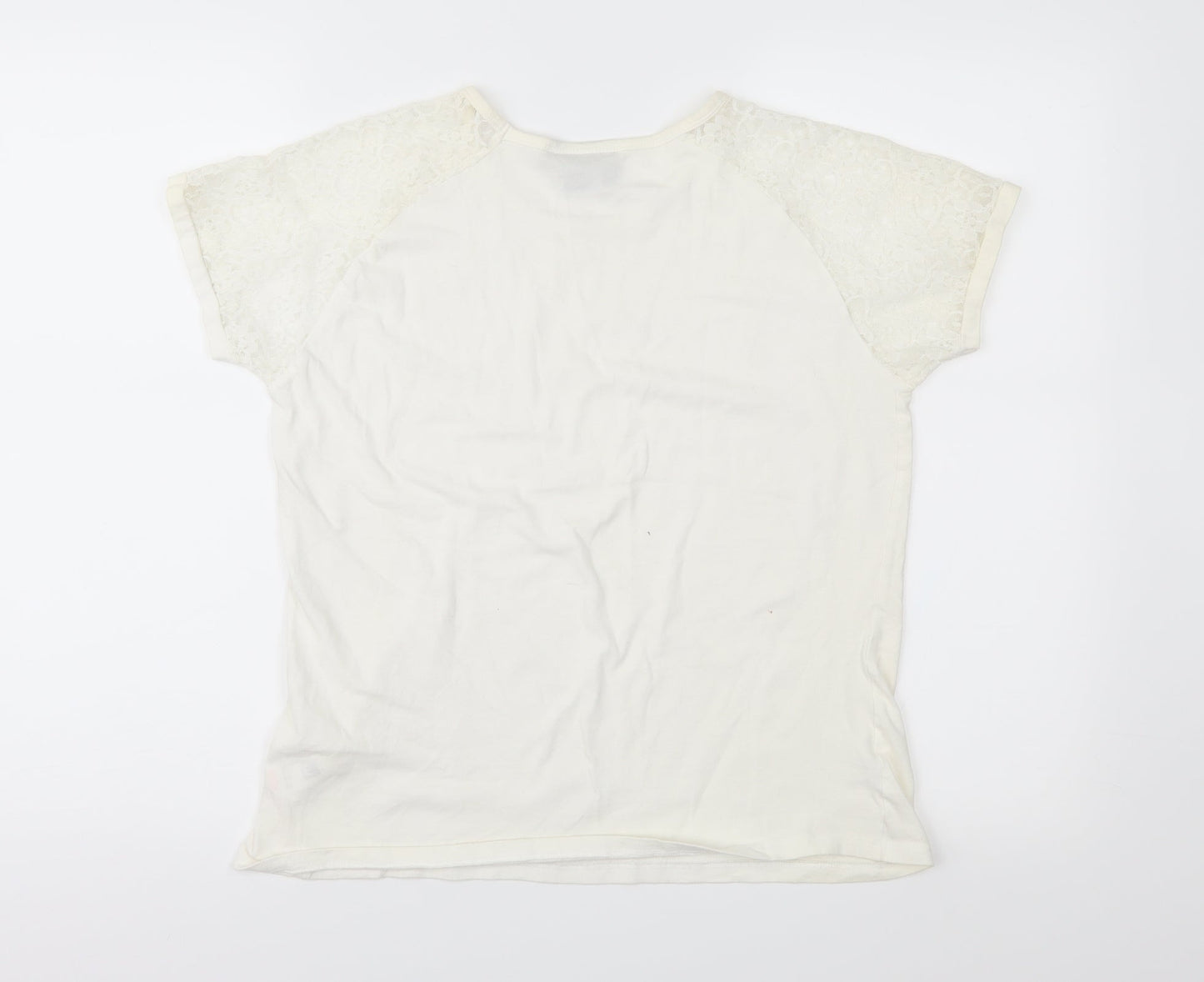 Womens UK Size 12 Be You Ivory Basic T-Shirt