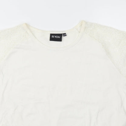 Womens UK Size 12 Be You Ivory Basic T-Shirt