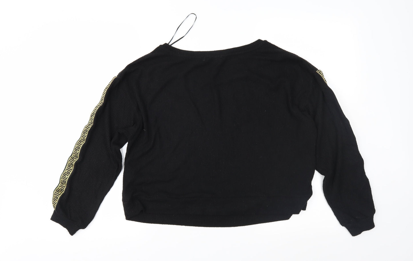New Look Womens Black Geometric Knit Pullover Jumper Size 8