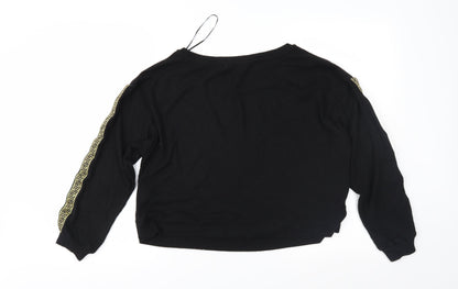 New Look Womens Black Geometric Knit Pullover Jumper Size 8