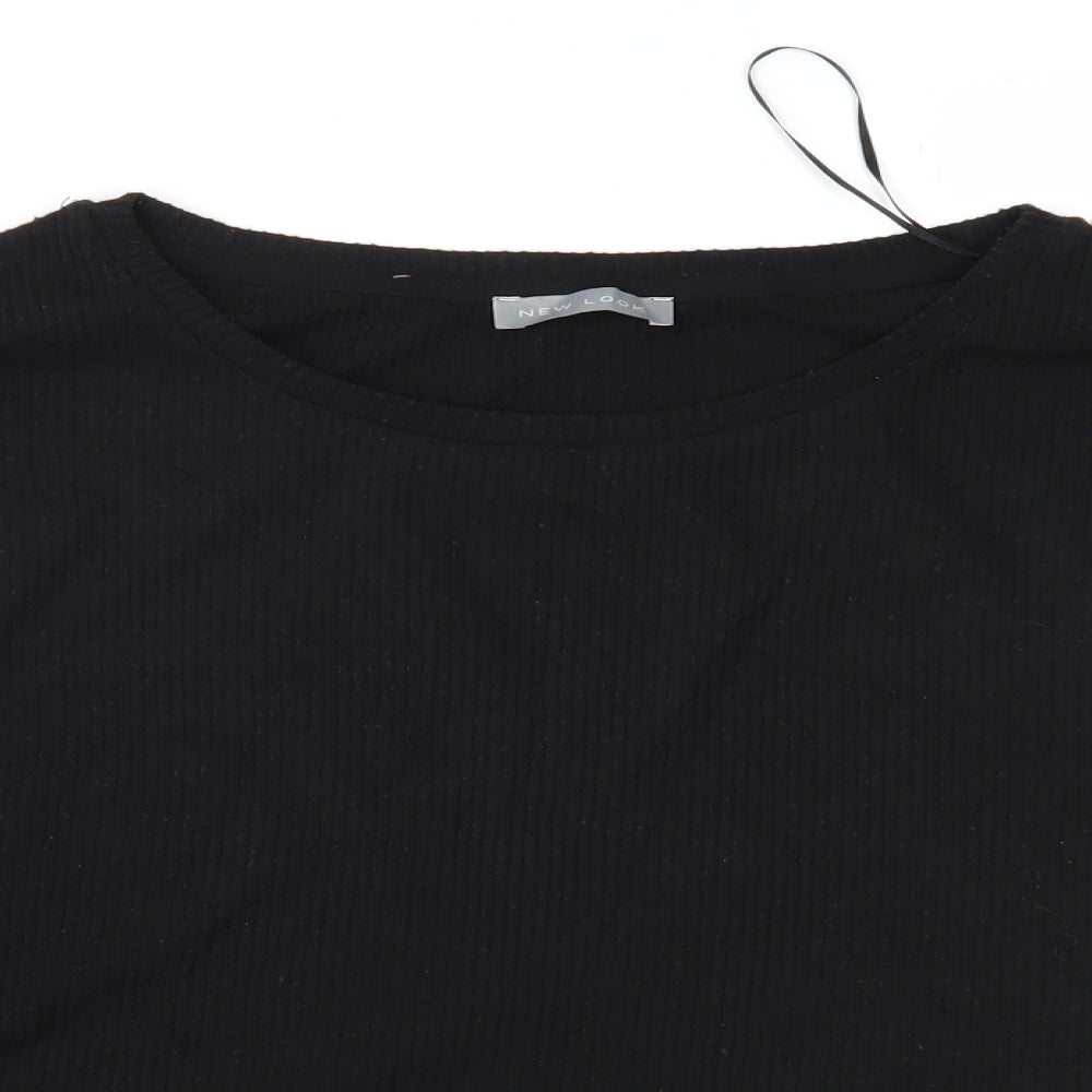 New Look Womens Black Geometric Knit Pullover Jumper Size 8