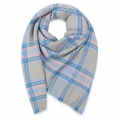 Prew Womens Grey Check   Shawl/Wrap