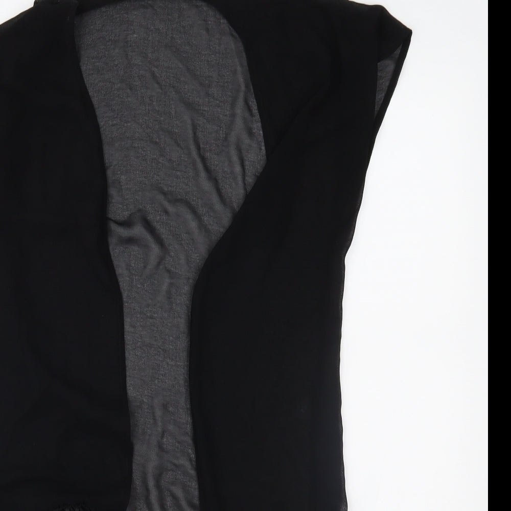 TU Womens Black  Chiffon Basic Blouse Size S