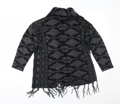 H&M Womens Grey Geometric Knit Cardigan Jumper Size XS