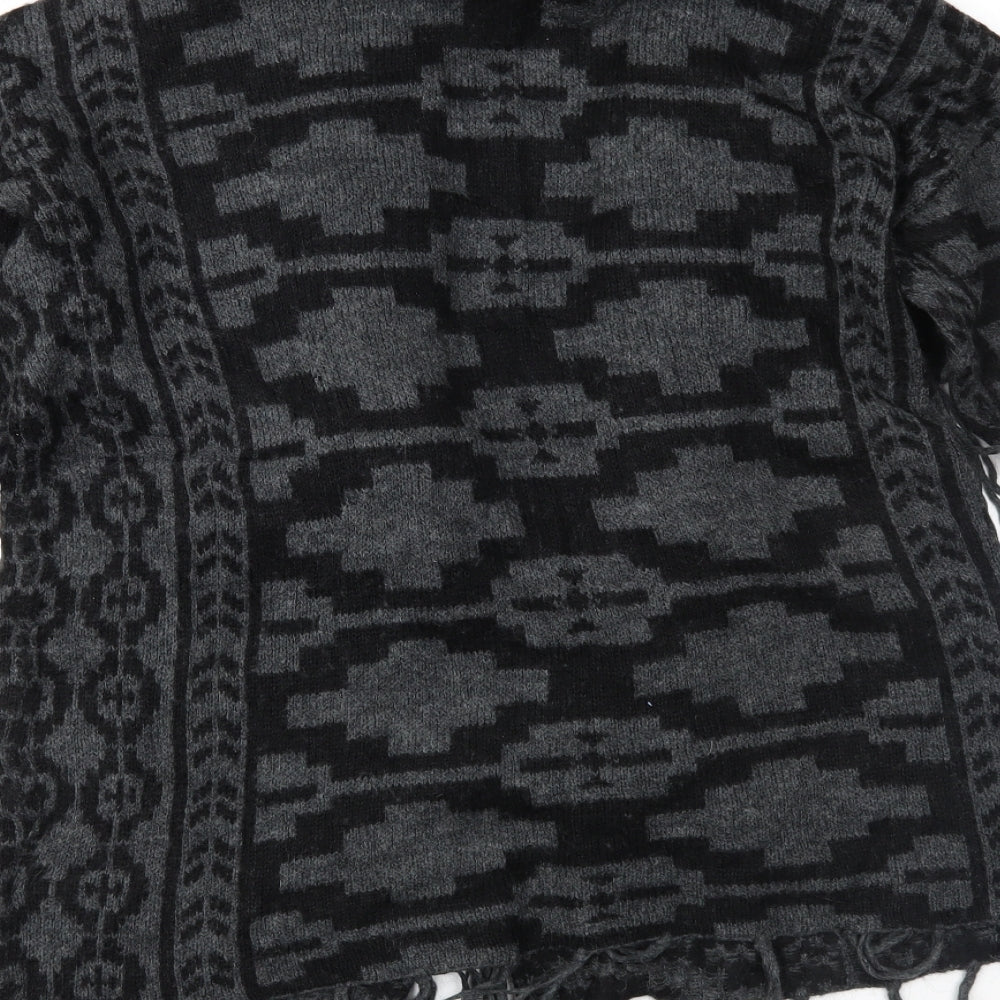 H&M Womens Grey Geometric Knit Cardigan Jumper Size XS