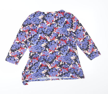 Womens UK Size 14 Papaya Blue Basic Blouse