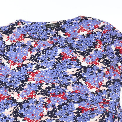 Womens UK Size 14 Papaya Blue Basic Blouse