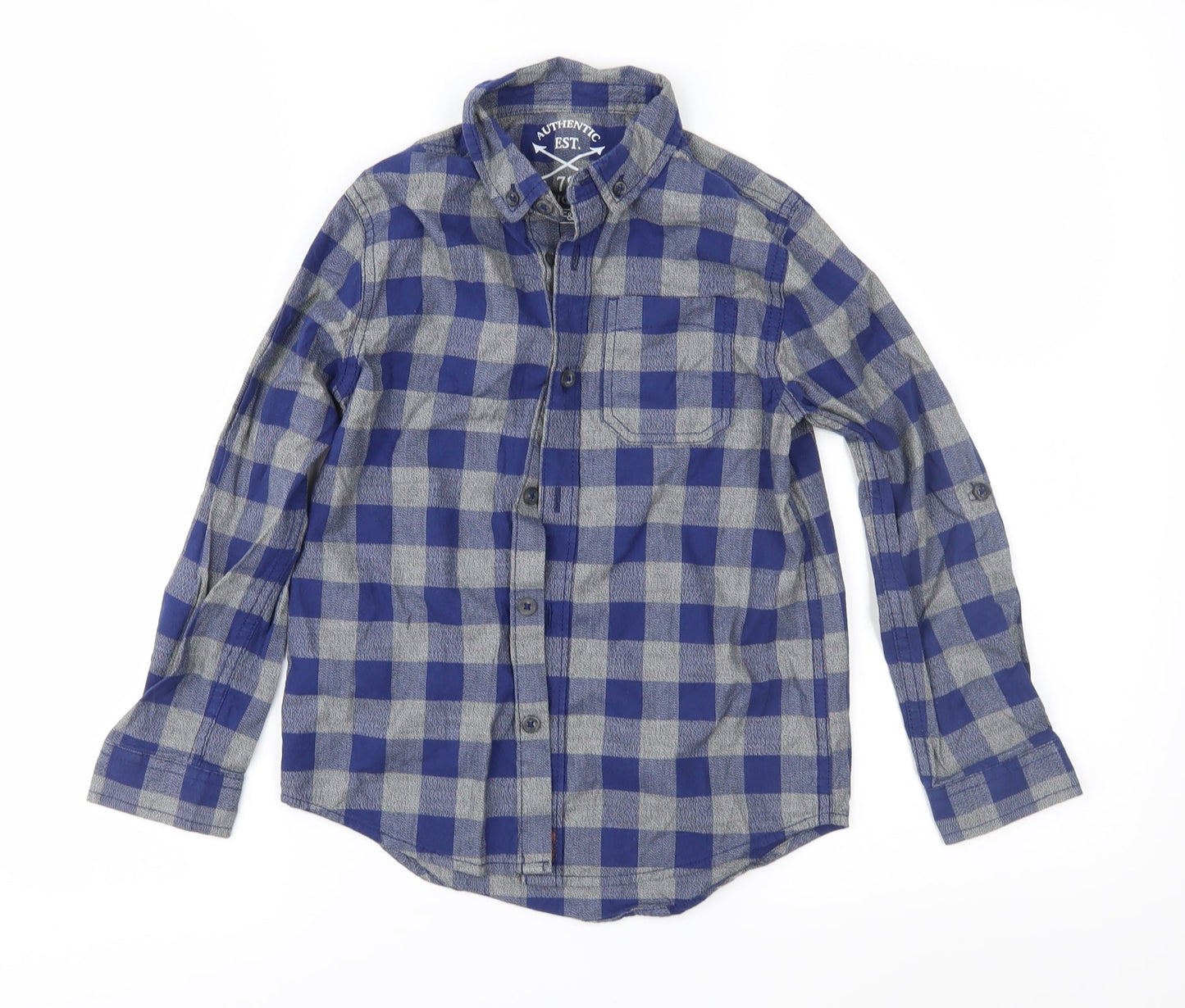F&F Boys Black Check  Basic Button-Up Size 6-7 Years