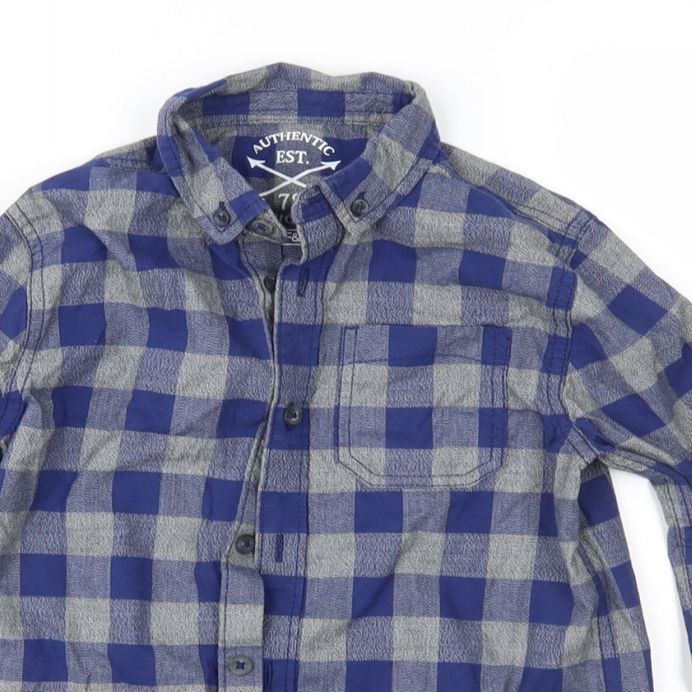 F&F Boys Black Check  Basic Button-Up Size 6-7 Years