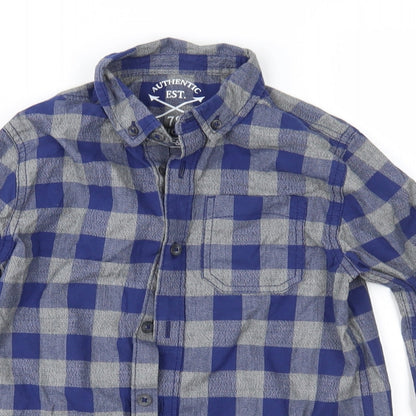 F&F Boys Black Check  Basic Button-Up Size 6-7 Years