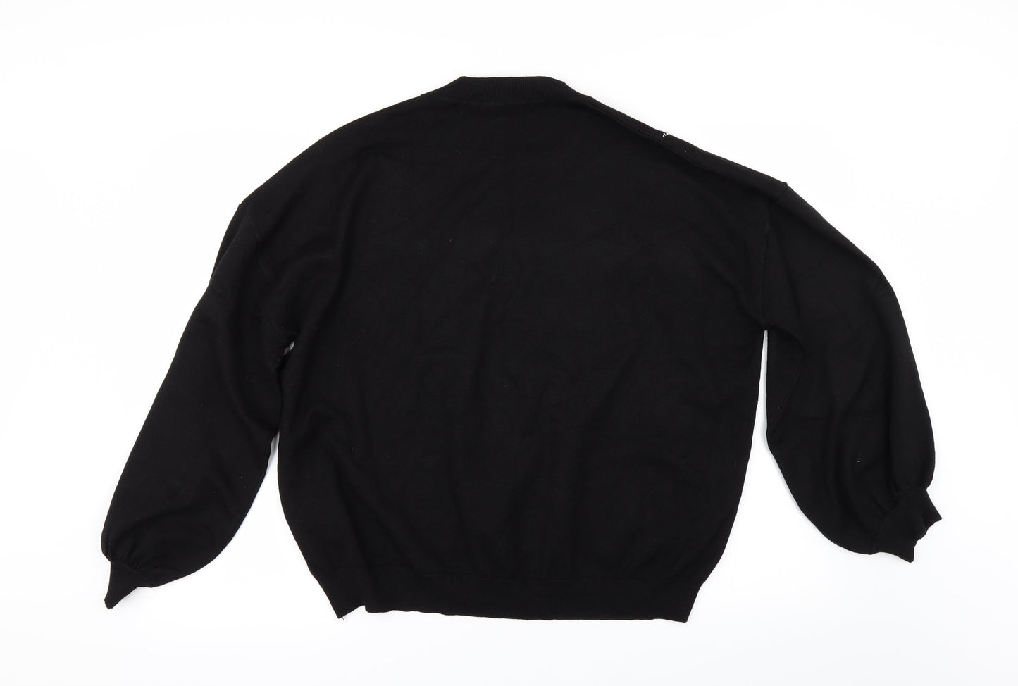 QED London Womens Black   Pullover Jumper Size L  - RHINESTONE