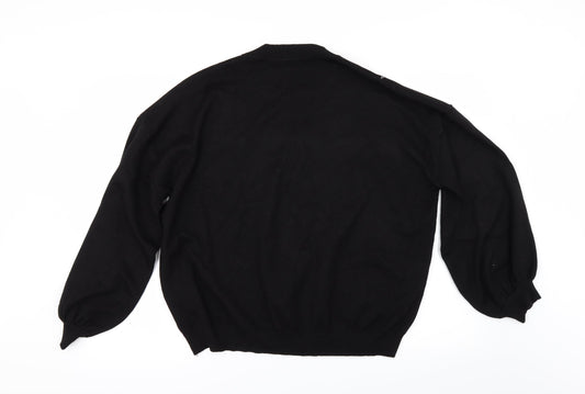 QED London Womens Black   Pullover Jumper Size L  - RHINESTONE