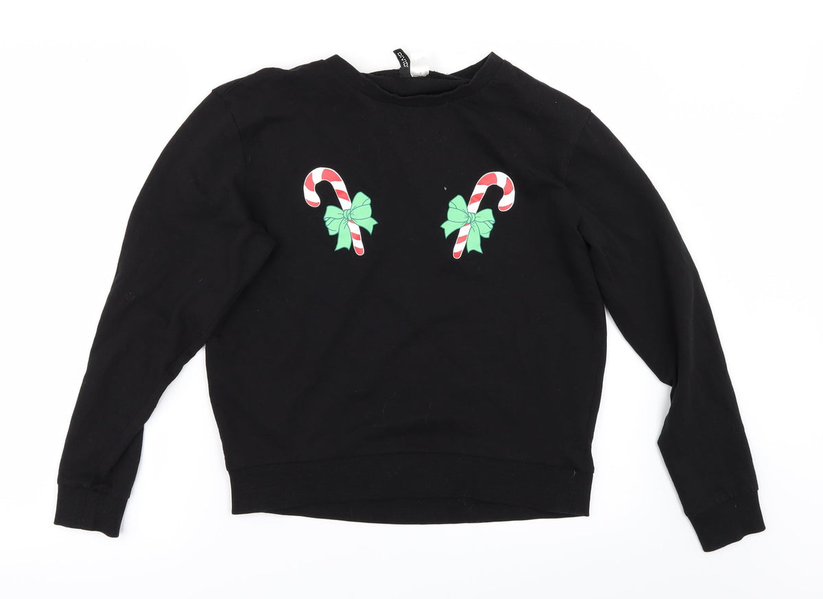 Divided by H&M Womens Black   Pullover Sweatshirt Size S