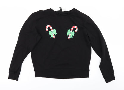 Divided by H&M Womens Black   Pullover Sweatshirt Size S