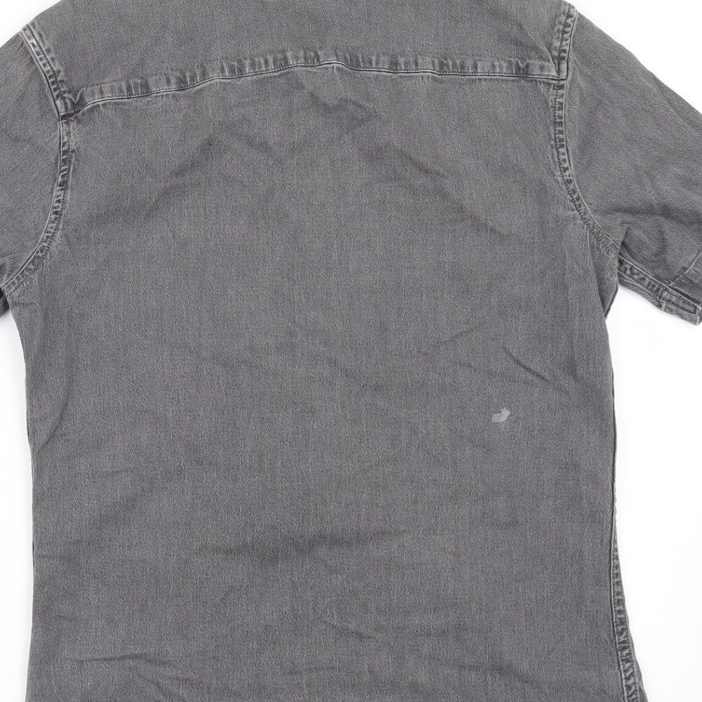 Mens UK Size S Topman Gold  Button-Up Short Sleeve Casual Shirt