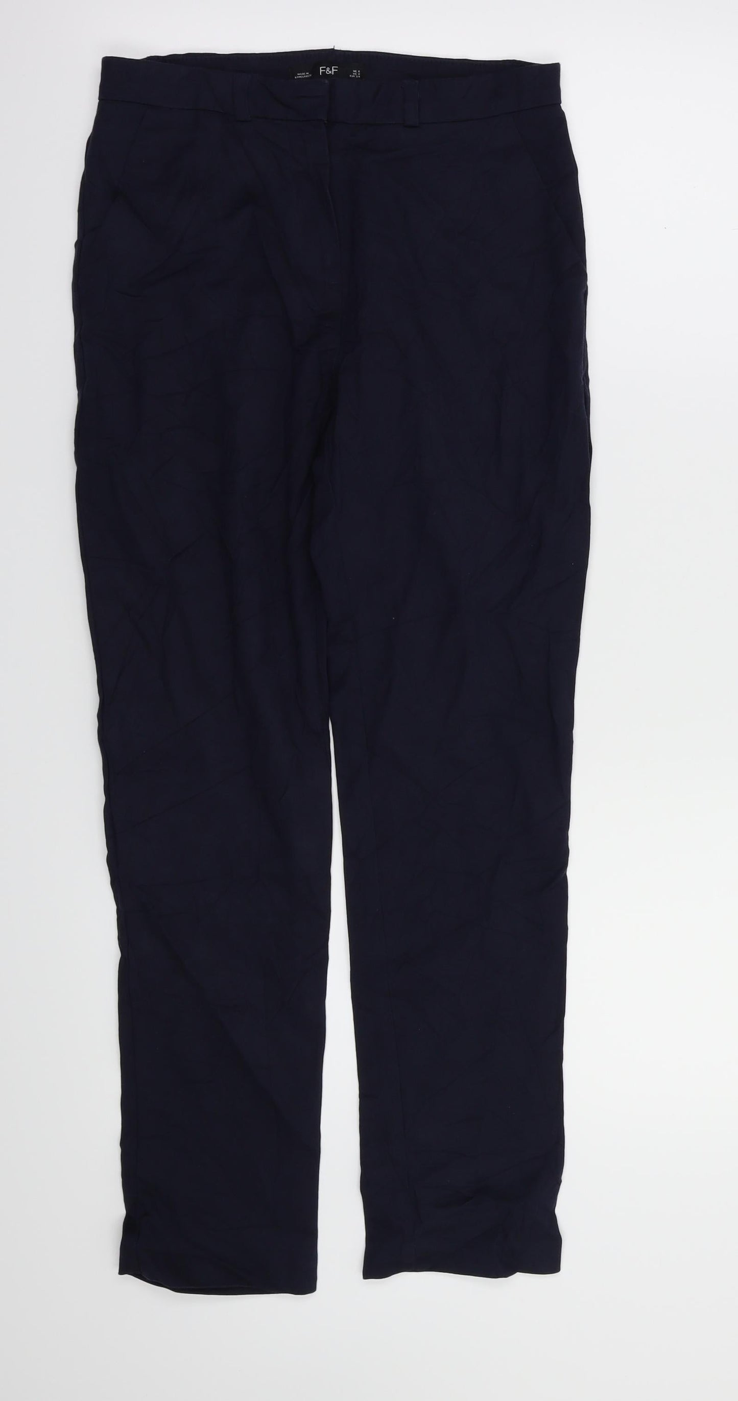 Womens UK Size 6 F&F Regular Fit Sweatpants Blue Trousers