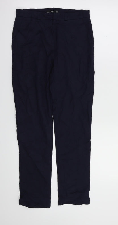 Womens UK Size 6 F&F Regular Fit Sweatpants Blue Trousers