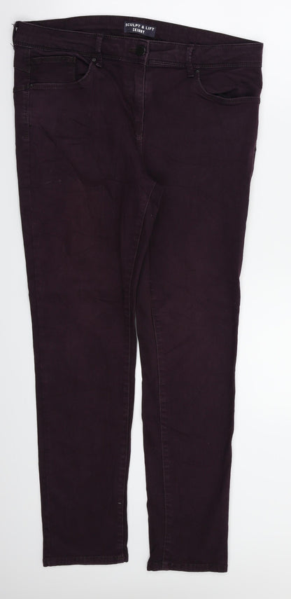 M&S Womens Purple   Straight Jeans Size 36 in L29 in