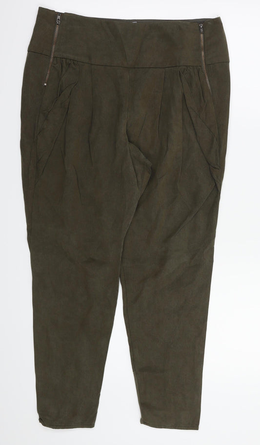 Womens UK Size 10 Topshop Regular Fit  Green Trousers