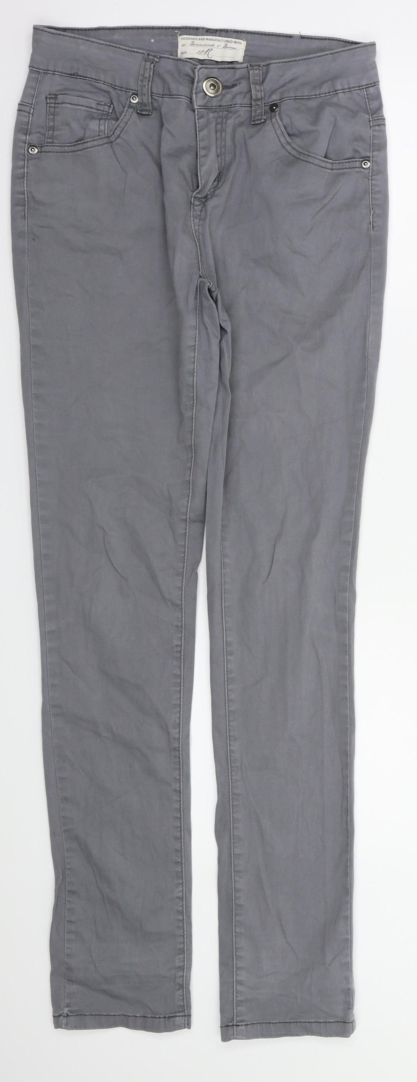 Womens UK Size 10 Preworn Regular Fit Skinny Grey Jeans