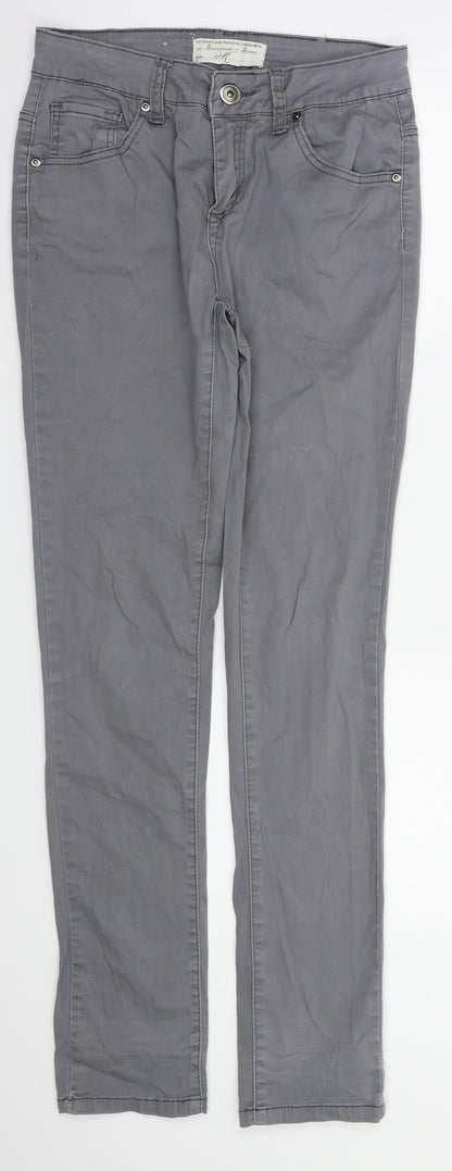 Womens UK Size 10 Preworn Regular Fit Skinny Grey Jeans