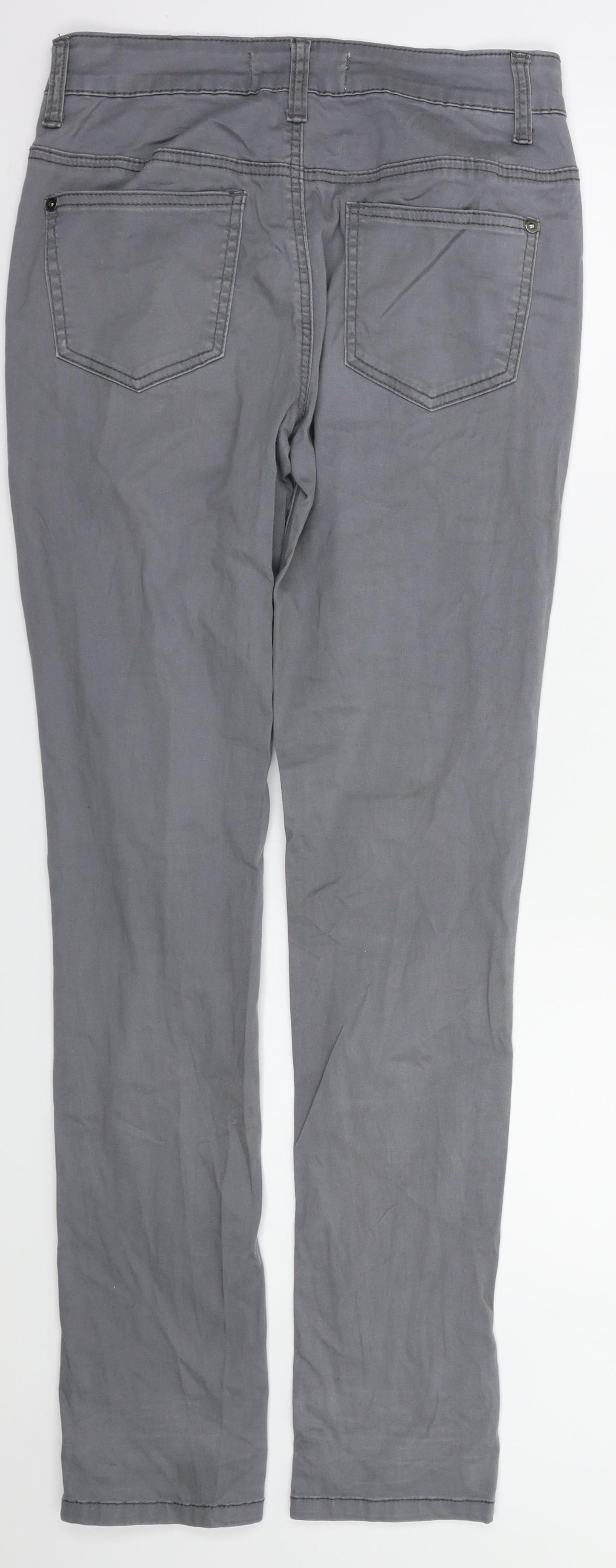 Womens UK Size 10 Preworn Regular Fit Skinny Grey Jeans