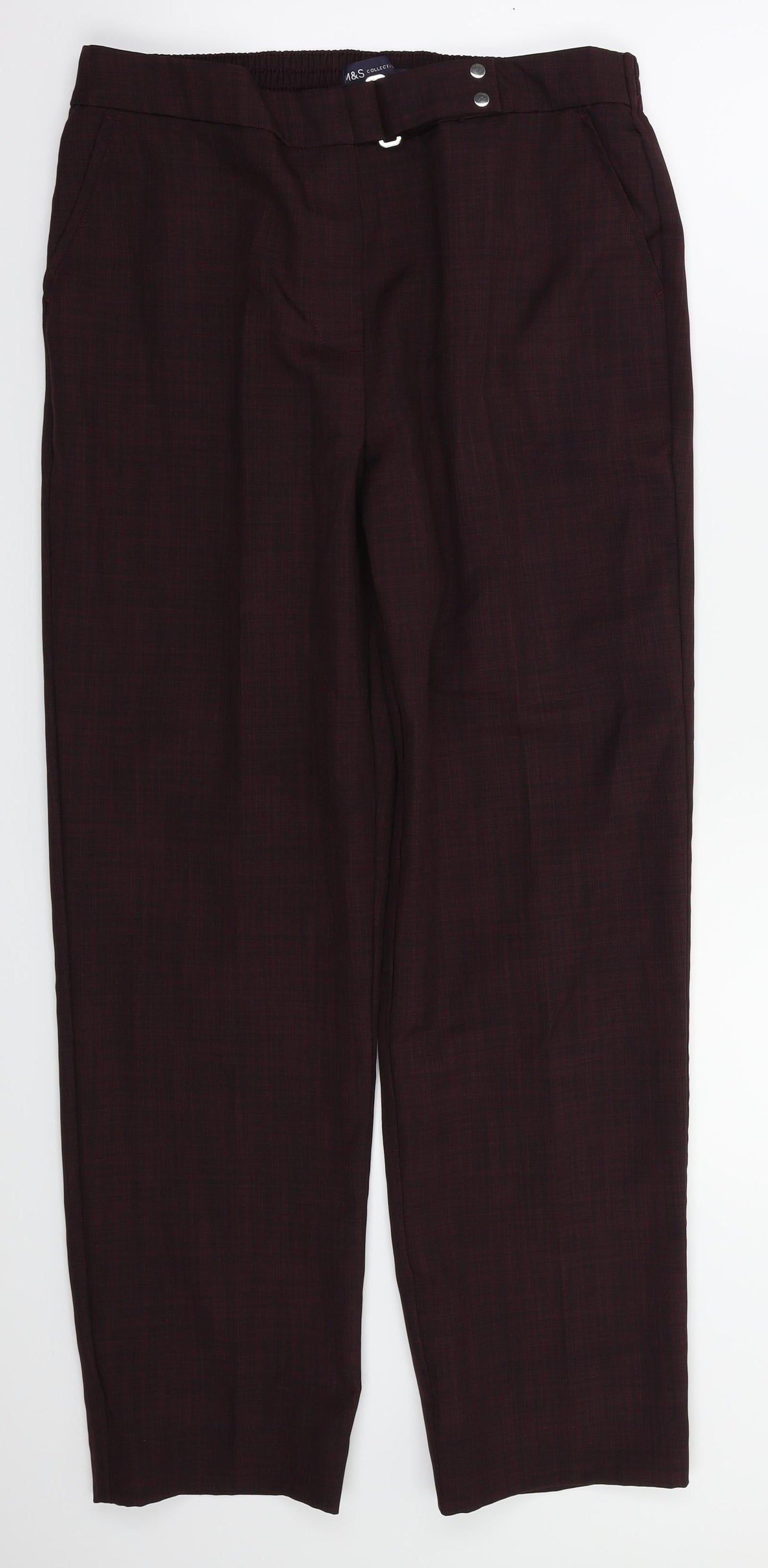M&S Womens Red   Trousers  Size 12 L28 in - Stretch waistband