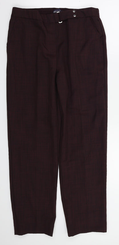 M&S Womens Red   Trousers  Size 12 L28 in - Stretch waistband