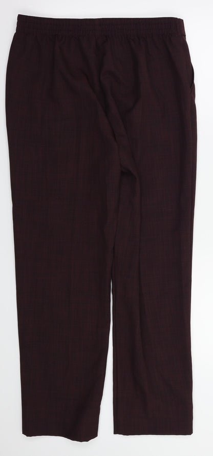 M&S Womens Red   Trousers  Size 12 L28 in - Stretch waistband