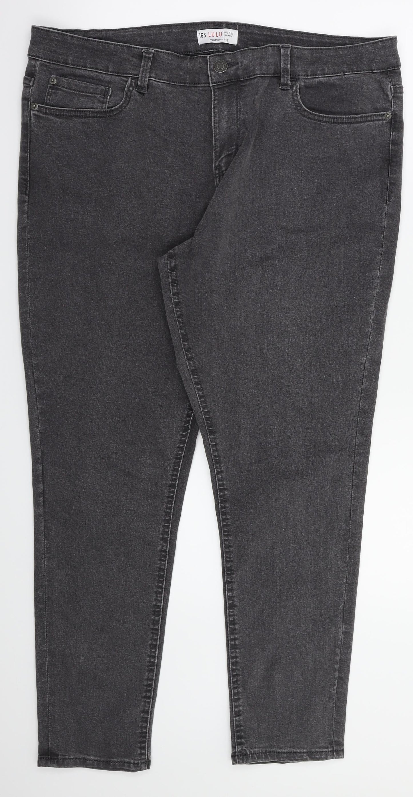 Red Hearing Womens Grey   Skinny Jeans Size 16 L28 in