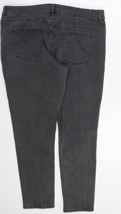 Red Hearing Womens Grey   Skinny Jeans Size 16 L28 in