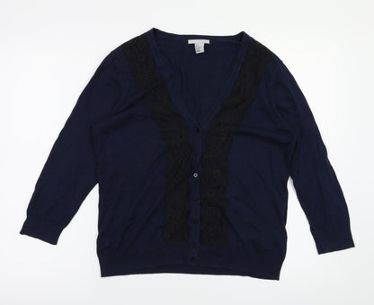 H&M Womens Blue   Cardigan Jumper Size S