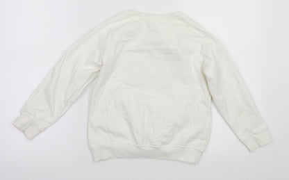 NEXT Girls White Animal Print  Pullover Jumper Size 9 Years