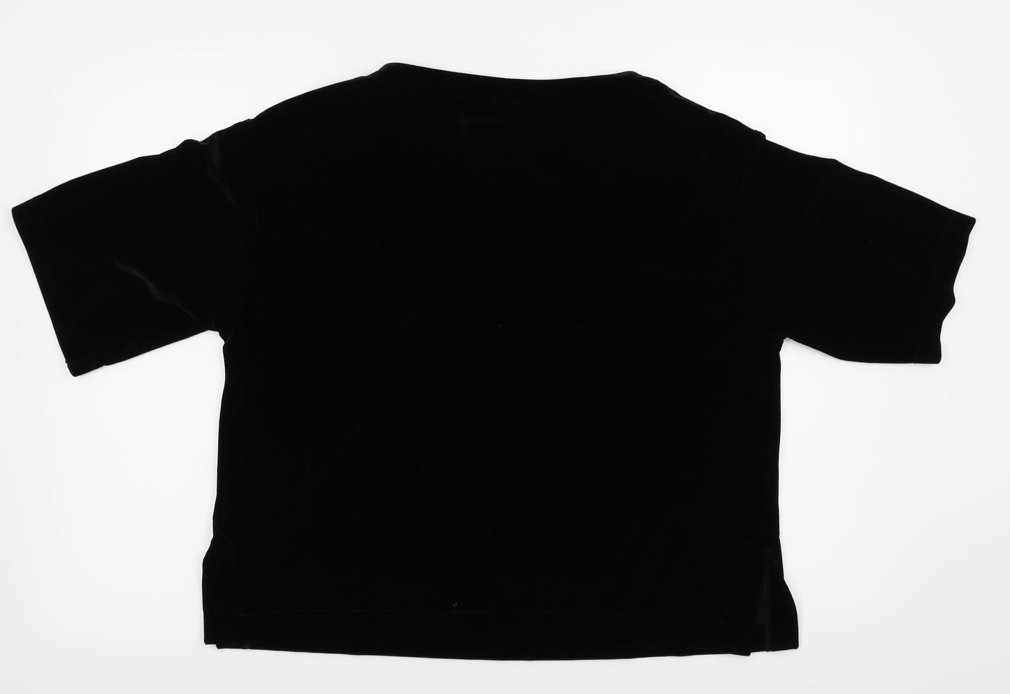 Womens UK Size S Preworn Black Basic T-Shirt