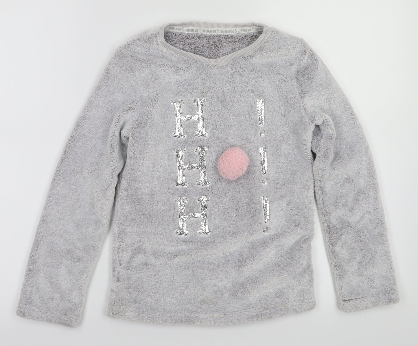 F&F Girls Grey Animal Print  Top Pyjama Top Size 8-9 Years